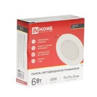 Панель светодиодная IN HOME RLP-VC, 6 Вт, 230 В, 4000 К, 420 Лм, 95x30 мм, круглая, белая (комплект 2 шт) - фото 24144243