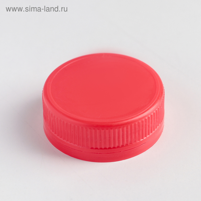 Крышка пластиковая одноразовая к бутылкам молочным 38 мм, на: 0,3 л; 0,5 л; 1 л, цвет красный - Фото 1