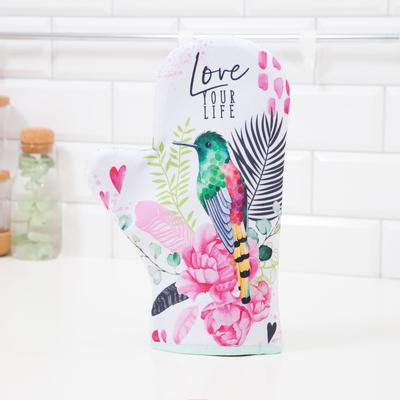 Варежка-прихватка «Love your live» 20×28 см,35% хлопок,65% п/э, ватин 250 г/м²