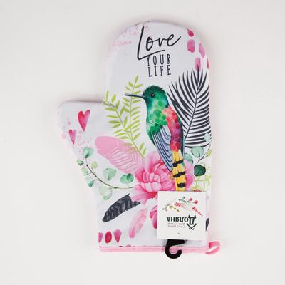 Варежка-прихватка "Love your live" 20х28см,35% хлопок,65% п/э,ватин 250г/м2