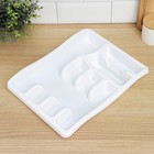 Лоток для столовых приборов в ящик BEROSSI Magic, 6 секций, 38×29×5 см, пластик, белый - Фото 4