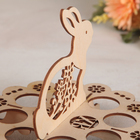 Подставка для яиц пасхальная Доляна «Зайчик», 8 ячеек, 20×16 см, дерево - Фото 3