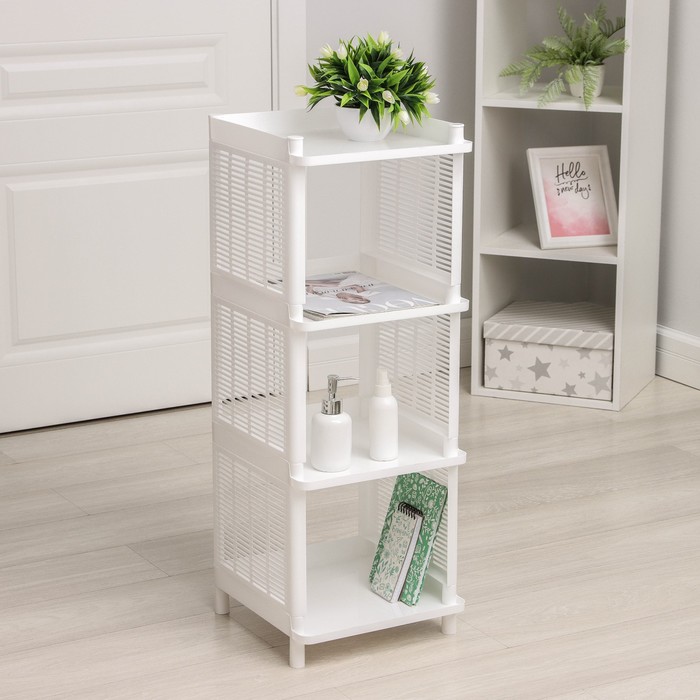 Этажерка 4-х секционная «Лайт», 31.5×32.7×86 см, белая