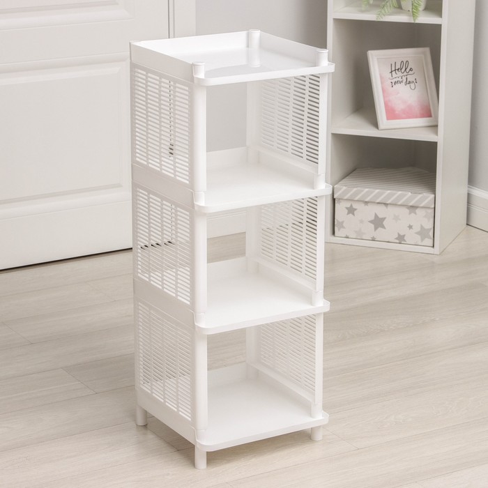 Этажерка напольная «Лайт», 4-х секционная, белая - Фото 1