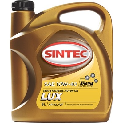 Масло моторное Sintoil/Sintec 10W-40, "люкс", SL/CF, п/синтетическое, 5 л