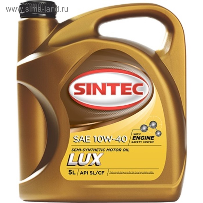 Масло моторное Sintoil/Sintec 10W-40, "люкс", SL/CF, п/синтетическое, 5 л - Фото 1