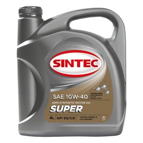 Масло моторное Sintec Super 3000 10W-40, SG/CD, п/синтетическое, 4 л 600240
