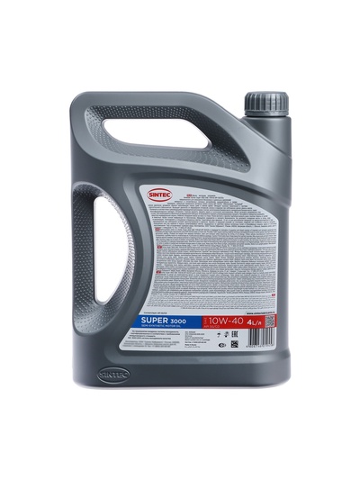 Масло моторное Sintec Super 3000 10W-40, SG/CD, п/синтетическое, 4 л 600240