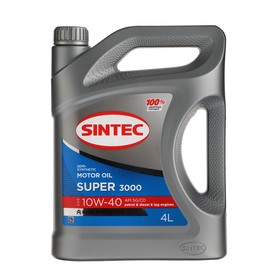 Масло моторное Sintec Super 10W-40, SG/CD, п/синтетическое, 801894, 4 л