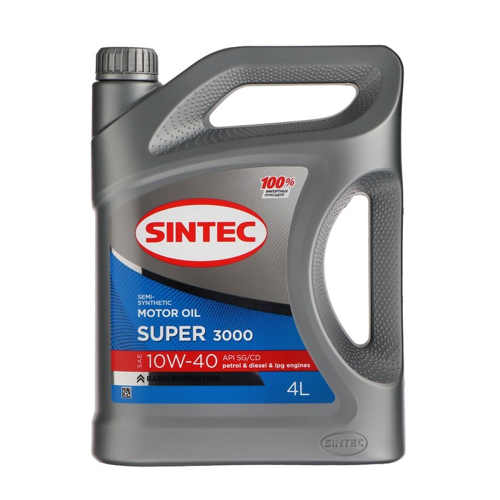 Масло моторное Sintec Super 3000 10W-40, SG/CD, п/синтетическое, 4 л 600240 - Фото 1