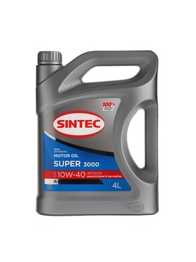 Масло моторное Sintec Super 3000 10W-40, SG/CD, п/синтетическое, 4 л 600240