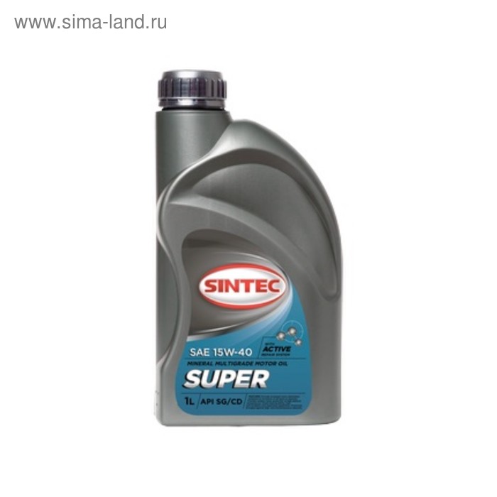 Масло моторное Sintoil/Sintec 15W-40, "супер", SG/CD, минеральное, 1 л - Фото 1