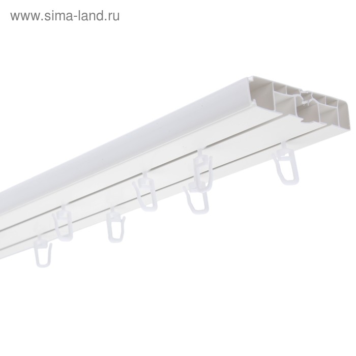 Карниз двухрядный, «Цезарь эконом», 340 см, цвет белый - Фото 1