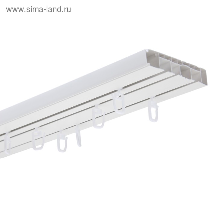 Карниз трёхрядный Магеллан (шторы и фурнитура) «Эконом», 340 см, цвет белый