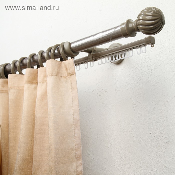 Карниз с U-шиной «ЭРА-28», 240 см, d28 мм, цвет орех скандинавский - Фото 1