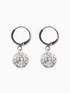 Серьги со стразами «Шамбала» сияние, белые в серебре - Фото 4