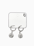 Серьги со стразами «Шамбала» сияние, белые в серебре - Фото 5