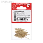 Гвозди СТРОЙБАТ, финишные, ГОСТ 7811-7035, латунированные, 1.4×25 мм, 50 шт. - Фото 1