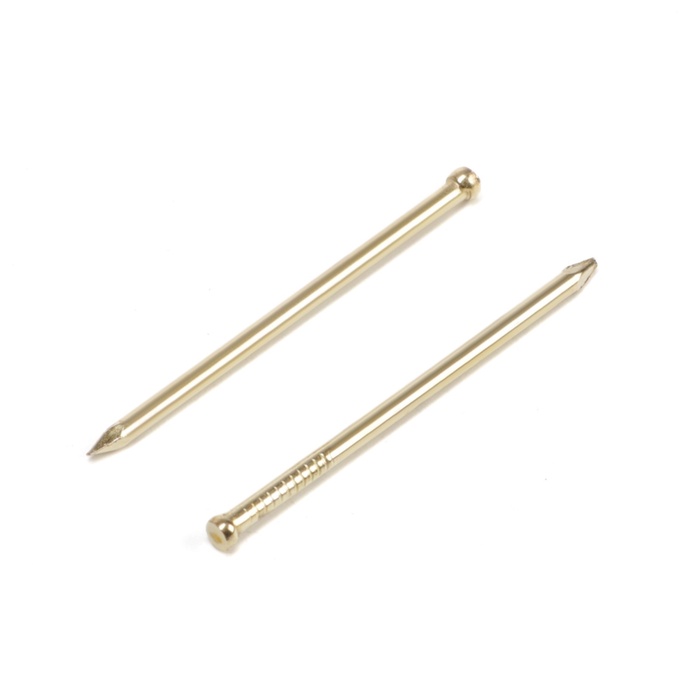Гвозди СТРОЙБАТ, финишные, ГОСТ 7811-7035, латунированные, 1.4×30 мм, 50 шт. - Фото 1