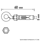 Анкерный болт СТРОЙБАТ, с кольцом, оцинкованный, 10x60 мм, 2 шт 4747963