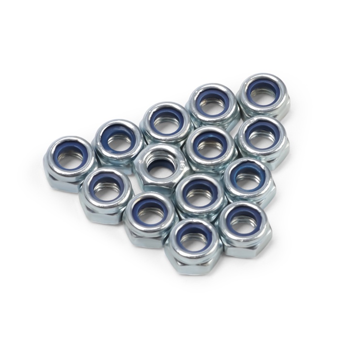 Гайка СТРОЙБАТ, самоконтрящаяся, DIN 985, класс прочности 6, оцинкованная, M6, 14 шт - Фото 1