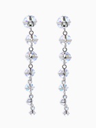 Серьги висячие со стразами «Змейка» L= 7.6 см, цвет белый в серебре 4781573