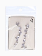 Серьги висячие со стразами «Змейка» L= 7.6 см, цвет белый в серебре 4781573