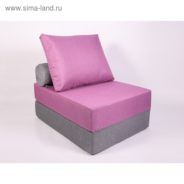 Кресло-кровать «Прайм» с матрасиком, размер 75×100 см, цвет сиреневый, серый, рогожка - Фото 1