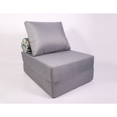 Кресло кровать Wowpuff «Прайм» с матрасиком, рогожка, велюр, размер 75х100 см, цвет серый