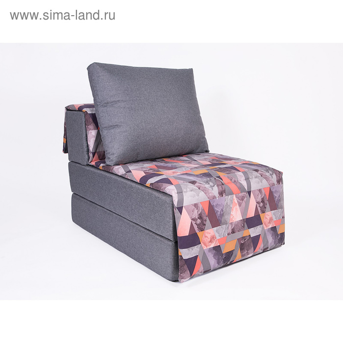Кресло-кровать «Харви» с накидкой-матрасиком, размер 75×100 см, цвет серый, манговый - Фото 1