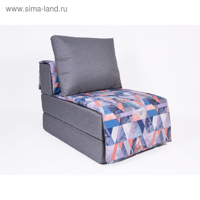 Кресло-кровать «Харви» с накидкой-матрасиком, размер 75×100 см, цвет серый, деним - Фото 1
