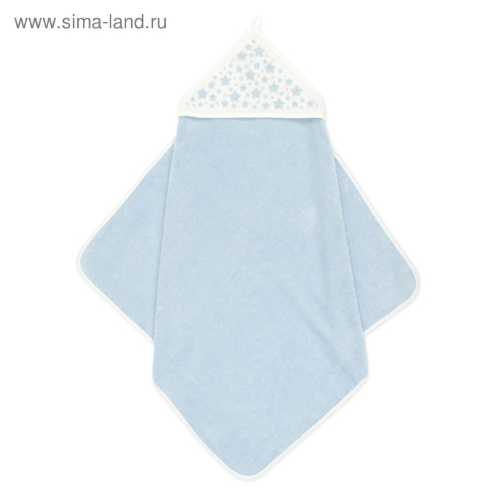 Пеленка-полотенце для купания, 75х75, голубой молочный, махра, 360г/м - Фото 1