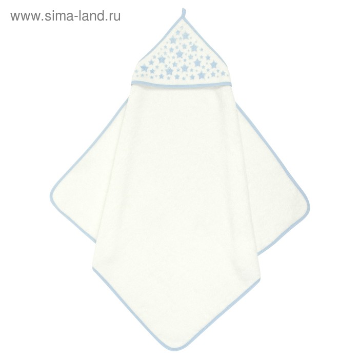Пеленка-полотенце для купания, 75х75, молочный голубой, махра, 360г/м - Фото 1