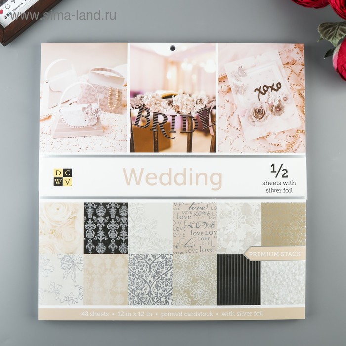 Набор бумаги для скрапбукинга DCWV - Коллекция «Wedding stack» - 30.5х30.5 см - Фото 1