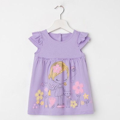 Платья для девочки, цвет сиреневый, рост 98 см