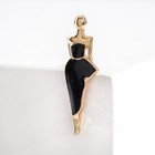 Значок "Девушка в платье", цвет чёрный в золоте - Фото 1