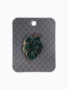 Брошь «Лягушка за листом», зелёная в чернёном золоте - фото 59977247