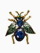 Брошь «Муха» крупная, цвет тёмно-синий в чернёном золоте - Фото 1