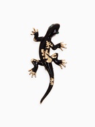 Брошь «Ящерица», дарк, чёрная в золоте - Фото 1