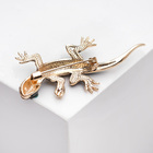 Брошь «Ящерица» дарк, цвет чёрный в золоте - Фото 2