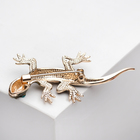 Брошь «Ящерица» дарк, цвет тёмно-зелёный в золоте - Фото 2