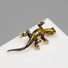 Брошь «Ящерица» дарк, цвет тёмно-зелёный в золоте - Фото 3