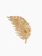 Брошь «Листочек», зелёная в золоте - Фото 3