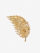 Брошь «Листочек», фиолетовая в золоте - Фото 3