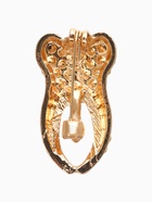 Брошь «Зуб», белая в золоте - Фото 3