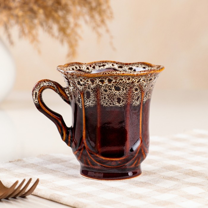Чашка чайная "Ажур", коричневая, 0.25 л - Фото 1