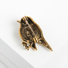 Брошь «Птица» воробушек, цвет зелёный в чернёном золоте - Фото 2