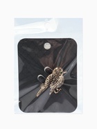 Брошь «Птица воробушек», зелёная в чернёном золоте - Фото 6