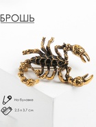 Брошь «Скорпион», цвет чёрный в чернёном золоте 4570832
