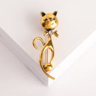 Брошь «Кошка», цвет чернёное золото - Фото 1